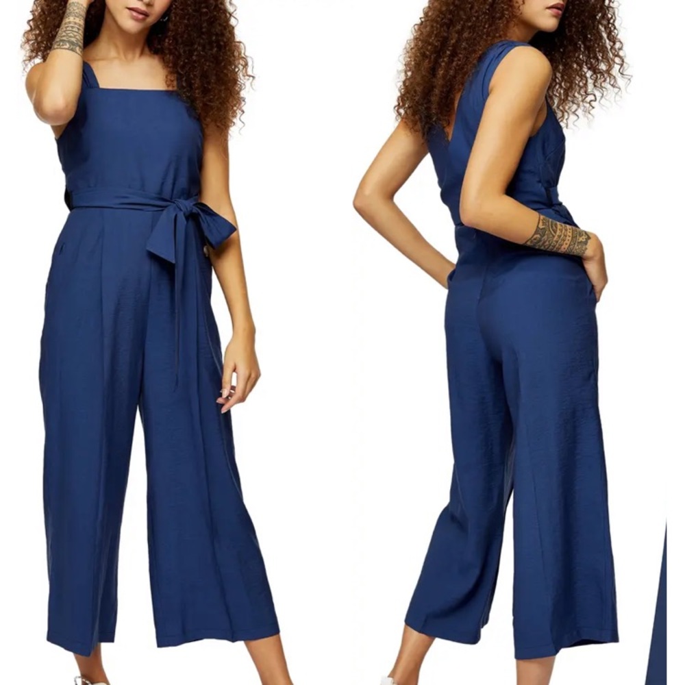 Blue jumpsuit topshop